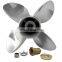 Aluminum outboard engine custom 4 blade propeller