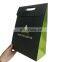 Stand-alone custom print logo paper kraft packing bag with die cut handle glass bottle paper packaging box for dress
