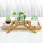 Natual Bamboo Wooden Flower Shelf Rack For Garden