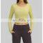 Ready to ship women fitness workout clothing new arrival women inset bra long sleeve gym yoga crop top
