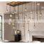 Modern Luxury New Pearl Linear Hanging Crystal Chandelier for Home Hotel Bar Ceiling Suspension Lighting