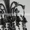 Modern Custom Hotel Stairs Wedding Decor Black Crystal Large Pendant Lights High Ceiling Luxury Chandeliers