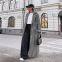 New Fashion White and Black Long Houndstooth Coat Women's Trench Coat Winter Clothes Long Coats for Women