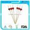 Disposable heart shape bamboo and wooden fruits stick