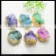 LFD-0071B Wholesale Gold Plated Drusy Druzy Quartz Connector Beads Stone in Mixed Color Jewelry Findings