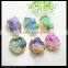 LFD-0071B Wholesale Gold Plated Drusy Druzy Quartz Connector Beads Stone in Mixed Color Jewelry Findings