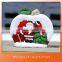 Ceramic decorative christmas santa&apple present ornament with LED