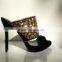 China Factory Wholesale Suede Material Fashion Women High Heel Sandal Slipper 120mm