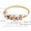 New Trendy Crystal Resin Metalbeads Spring Chain Shambhala Bracelet Bangle For Women Jewelry