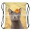 High Quality 3D Printed Custom Promotional Animal Drawstring Bag