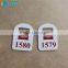 Plastic Retangular Imprinted Key Tags with Logo & Numbers