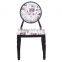 metal material round back french dining chair