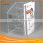 Transparent acrylic donation box and with lock and key ,Attached brochure houlder