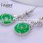 Hot selling new fashion green circle pendant jewelry set, necklace and earrings Jewelry Sets