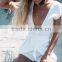 Latest women deep v neckline shorts jumpsuit sexy beach jumpsuit