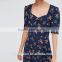 clothing manufacturers 3/4 sleeve sweetheart neckline floral print fashion dress