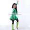 Wuchieal Children Belly Dance Dress Unitard with Crossed at Back and Double Layer Short Skirt