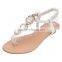 cx289 sexy lady flat sandal shoe with ornaments