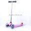 3+ years old kids toy PVC flahsing three wheel child kick trike scooter