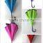double layer inside out reverse umbrella with C shape handle upside down umbrella inverted umbrella