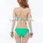Fashion design full size sexy green metallic bikini