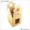 cardboard no printing kraft paper box with window and handle