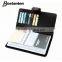 vertical stripes credit card and ID card holder long style leather