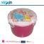 Round shape plastic bento lunch box with spoon