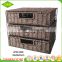 Fashionable and natural wicker Paper rope 3-Units handmade iron frame storage drawers