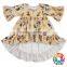 Custom Printed 0-6 Years Old Children T Shirts Wholesale Girls Boutique Half Sleeve Baby Girl Ruffle Shirts
