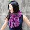 CX-S-01C Ruffled Rex Rabbit Fur Cheap Promotional Ladies Fur Scarf