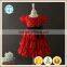 new arrival polyester wholesale designer girl kids clothing dottes red dress