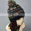 nordic pattern snowflake jacquard winter ladies ski knit hat