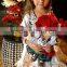 Girls Classic Long Sleeved Plaid Vintage Lace Embellished Nightgown Baby Christmas Sleepwear