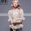 High quality fox fur pom pom decorated woollen sweater for ladies