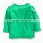 China made car pattern long sleeve green cotton baby t-shirt