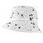 Men's Summer Cotton USA Stars Print Bucket Foldable Fisherman Hat Cap White