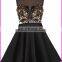 CE1153 New Arrival 2015 Fall Round Neck Sleeveless Gold Sequins Black Party Dress
