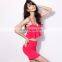 brazil hot sexy ruffles decoration ladies crop top and skirt set