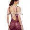 Women Sexy Lingerie With G-string Spandex V-Neck Lace Hollow Mini Dress Underwear Set Sleepwear