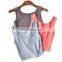 100% Cotton Sexy Bare Midriff Solid Color Women Tank Top