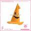 Conical pumpkin face shaped on the yellow plush material pumpkin hat