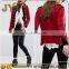 Red Jersey Zip Fastening Military Women Jackets with Shoulder Epaulettes JYABF019