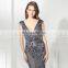 Gorgeous V Neck Cap Sleeve Mermaid Beaded Evening Dress Formal Evening Dresses LX377