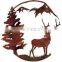 rusted corten steel laser cut metal deer decoration