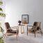 modern Ash wood fabric cushion arm living room lounge chair