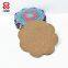 Flower shape custom cork MDF coaster