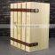 Custom finished hinged lid wooden wine box 6 bottles wine boxes with handle