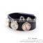 Fashion leather snap button leather mens bracelet wholesale SKZ003