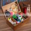 Layered morden folding wooden sewing storage tool box